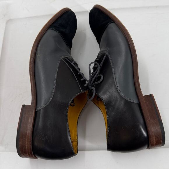 Undandy Men’s Black Suede and Black Gray Leather Oxford Shoes Size 44  11 - Picture 8 of 11